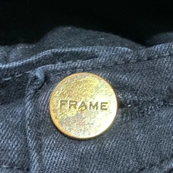Frame Denim Black Le Skinny De Jeanne Distressed Jeans Women’s Size 27 - Picture 9 of 12